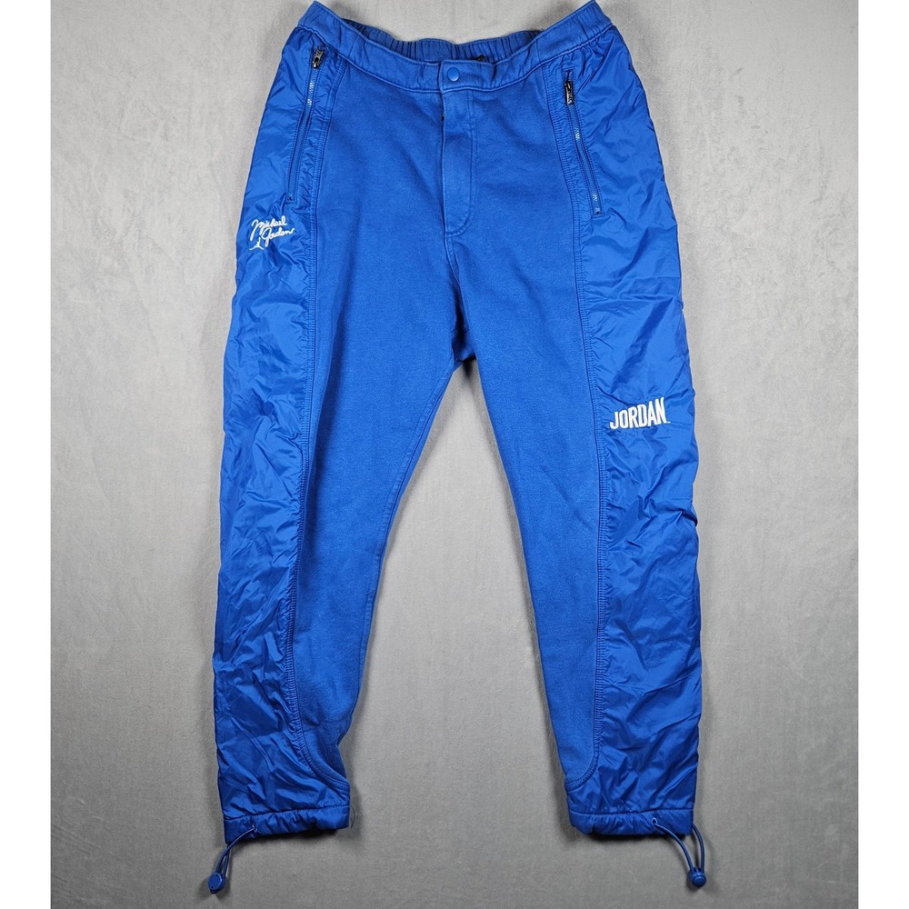 Jordan Flight MVP Jogger Pants Mens Large Blue Fleece Nylon Mix DV7594-480